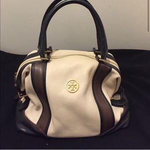 Creme and black Tory Burch handbag